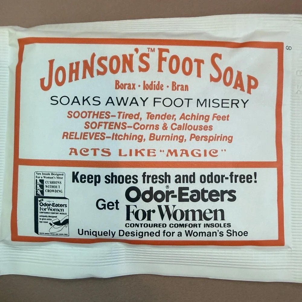 Johnsons Foot Soap‎ Powder Soak 2 Packets With Box Discontinued NOS